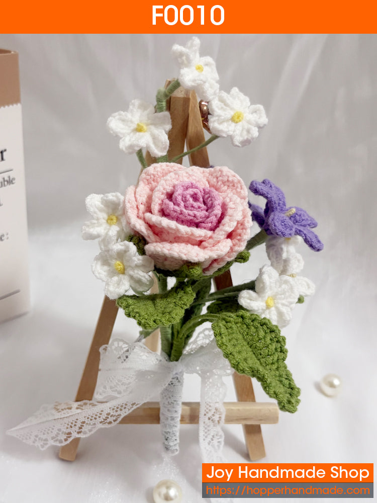 F010 Handmade Crochet Flowers Bouquet