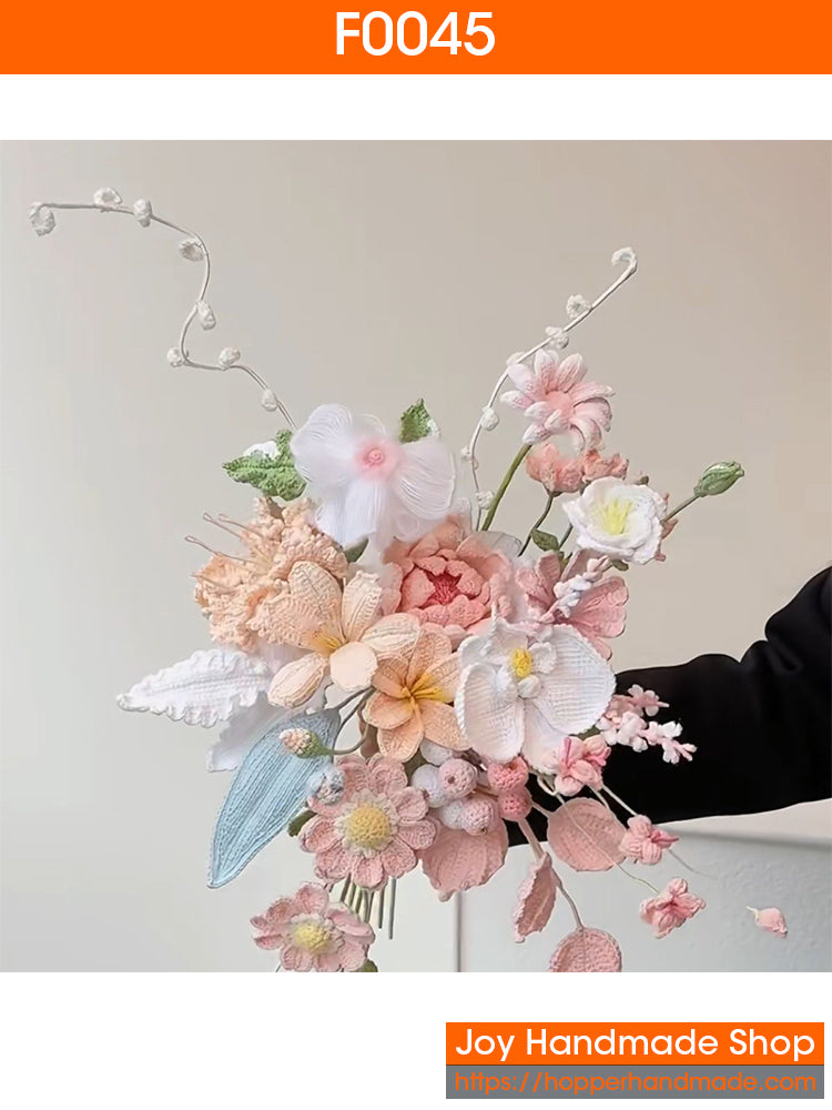 F0045 Handmade Crocheted Flowers Bouquet