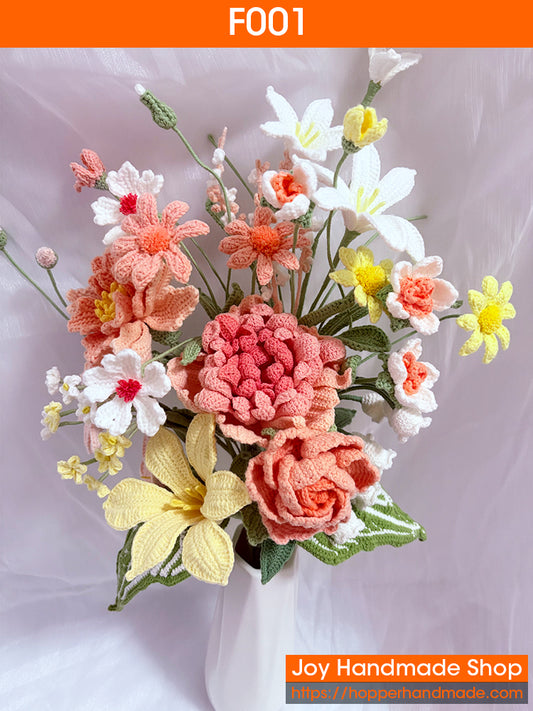 F001 Handmade Crochet Flowers Bouquet(Finished)