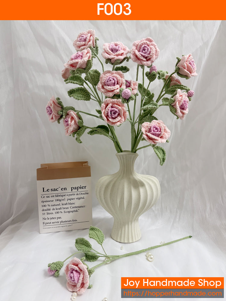 F003 Handmade Crochet Flowers Bouquet