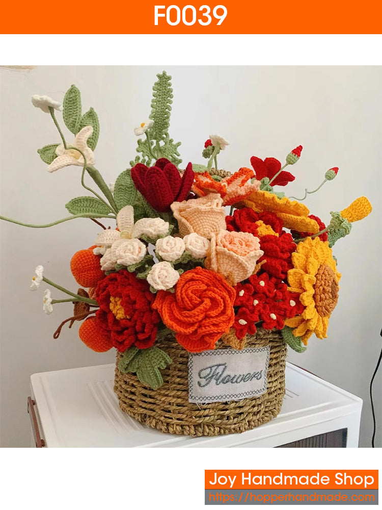 F0039 Handmade Crocheted Flowers Bouquet(Finished)